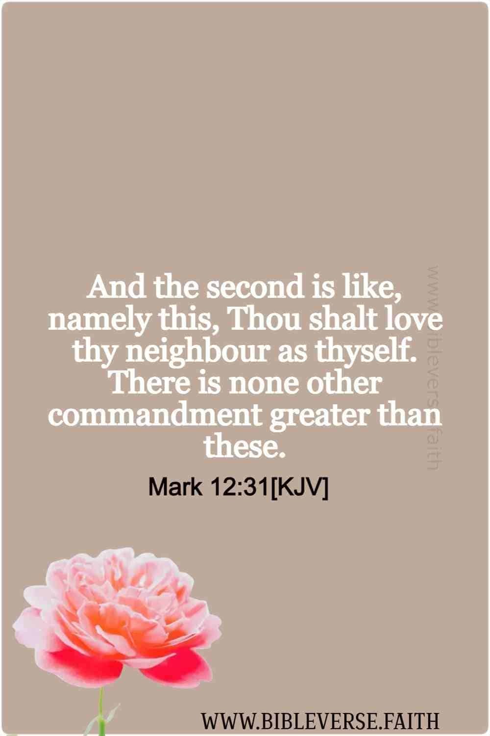 mark 12 31[kjv] love one another bible verse