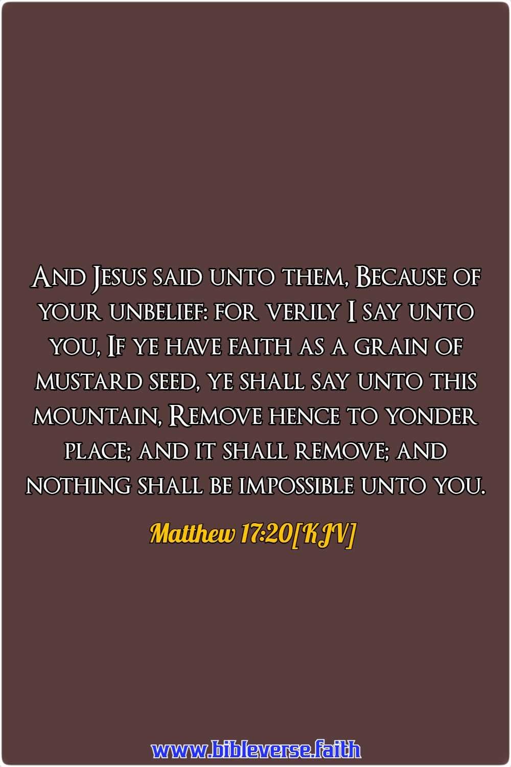 matthew 17 20[kjv] mustard seed in the bible