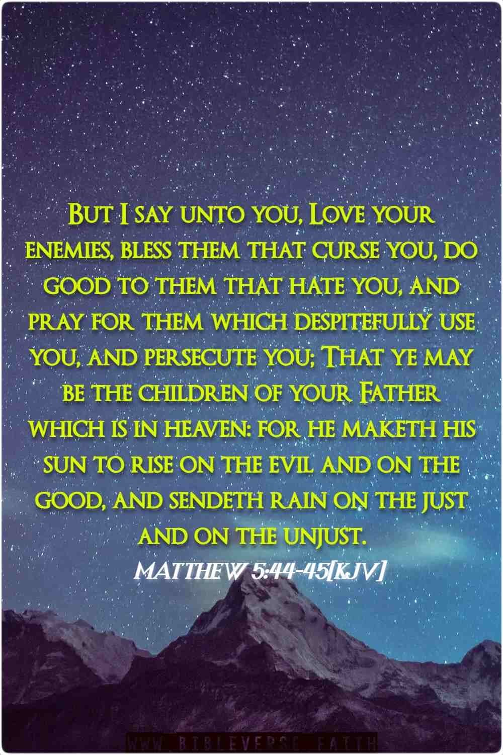 matthew 5 44 45[kjv] jesus quotes about love