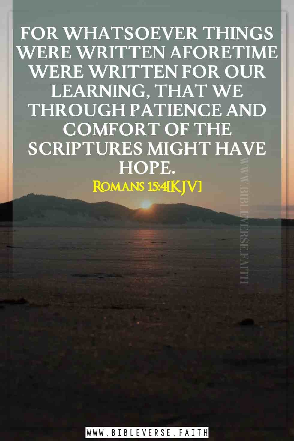 romans 15 4[kjv] bible verses about hope in hard times