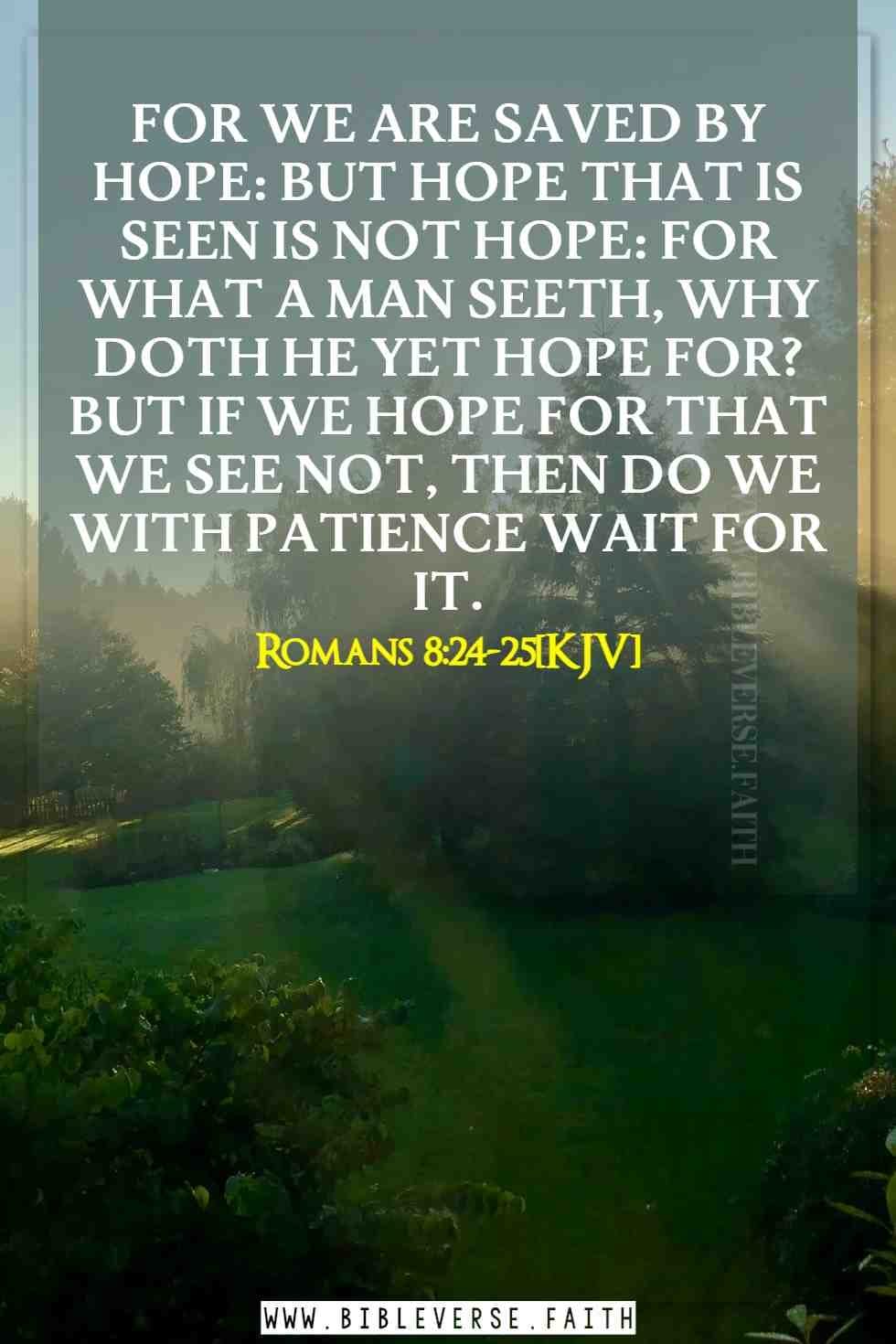 romans 8 24 25[kjv] bible verses about hope in hard times