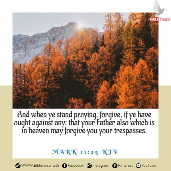 mark 11 25 kjv bible verses about forgiveness and healing