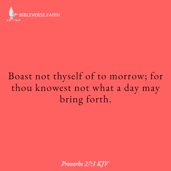 proverbs 27 1 kjv bible verses about tthe future
