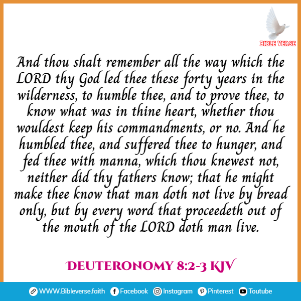 deuteronomy 8 2 3 kjv bible verses on humility