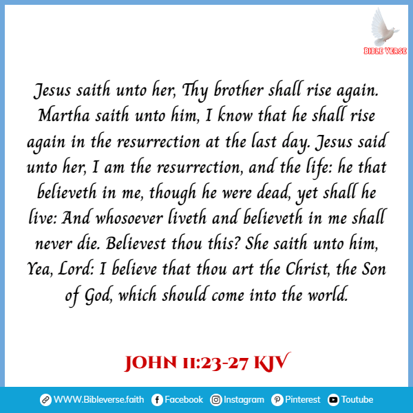 john 11 23 27 kjv verses in the bible about heaven