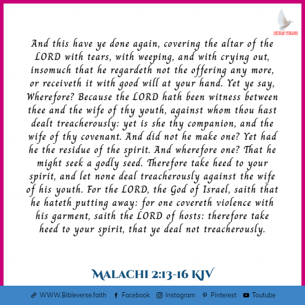 malachi 2 13 16 kjv bible verses about marriage