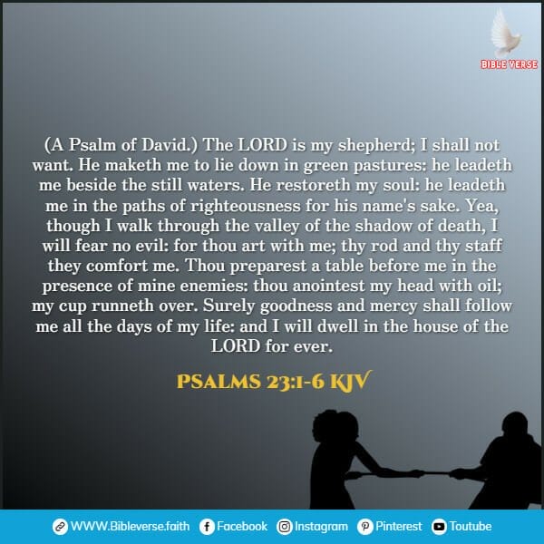 psalms 23 1 6 kjv bible verses about family conflict
