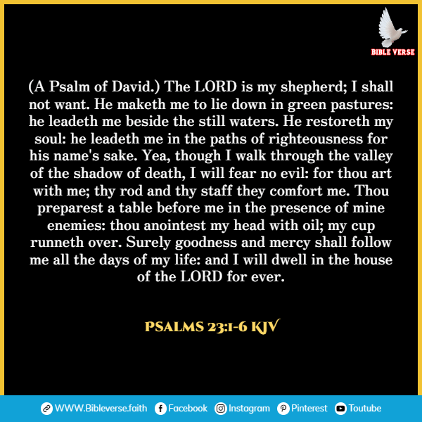 psalms 23 1 6 kjv bible verses about family problems