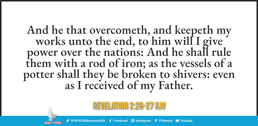 revelation 2 26 27 kjv bible verses about not giving up