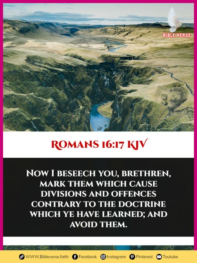 romans 16 17 kjv bible verses for fellowship