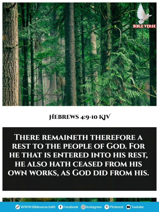 hebrews 4 9 10 kjv bible verses about resting images
