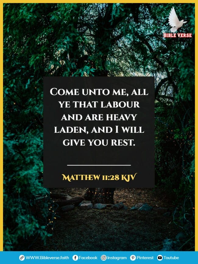 matthew 11 28 kjv bible verses about resting images