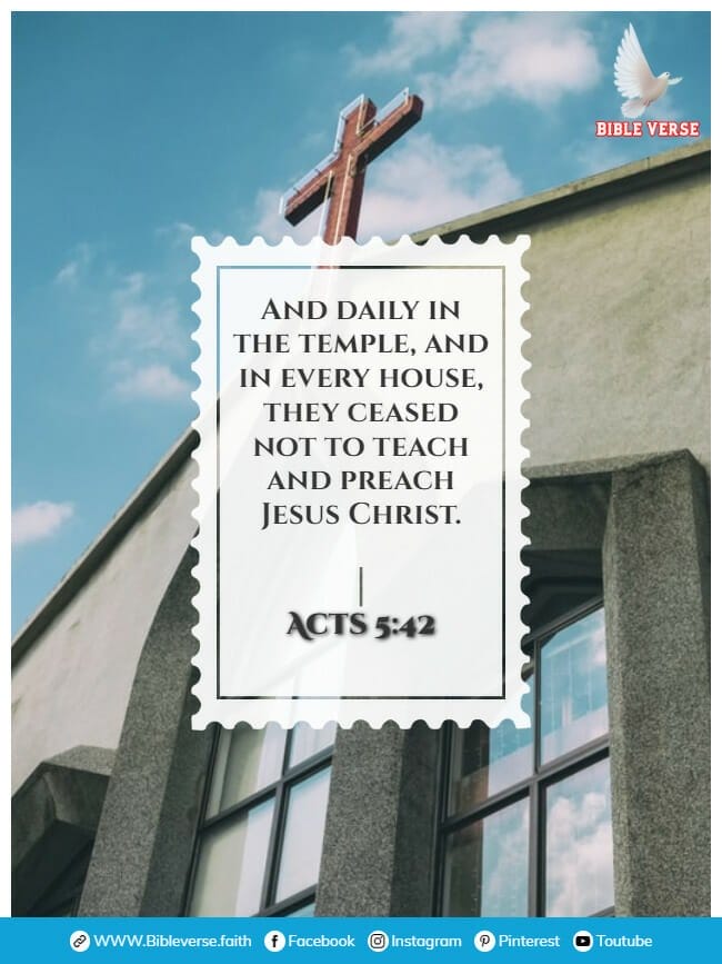 acts 5 42 bible verse about church building
