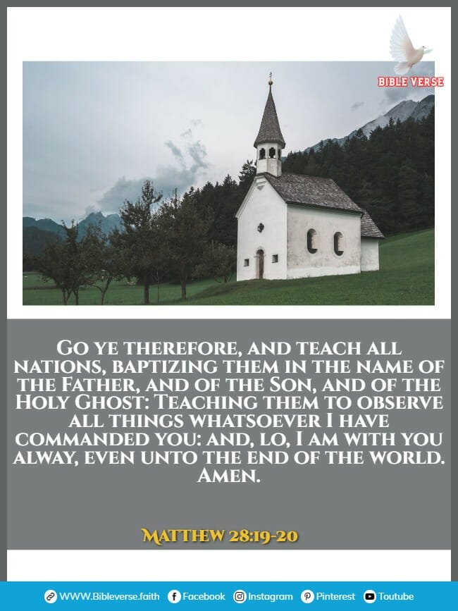 matthew 28 19 20 bible verses about going to church