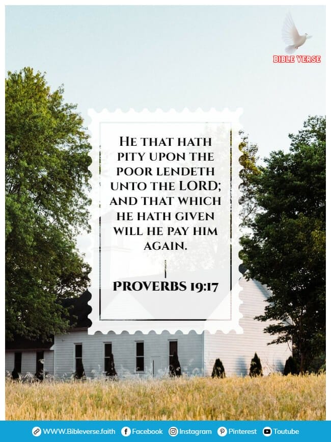 proverbs 19 17 bible verses about giving to the church