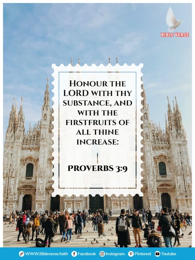 proverbs 3 9 bible verses about giving to the church